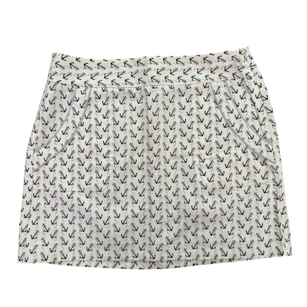 J. Crew Nautical Anchor Print Mini Skirt in White Size 8 Summer Resortwear